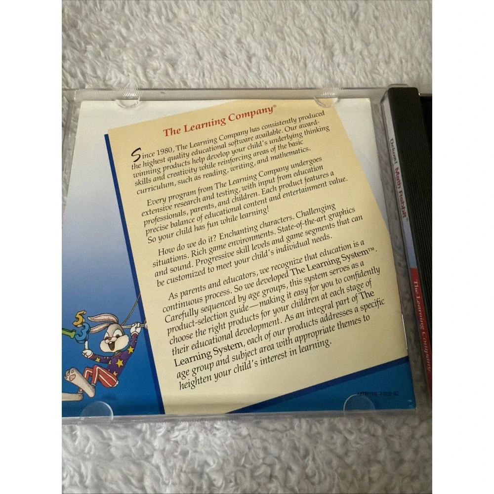 Math Rabbit Deluxe 1996 Macintosh Mac OSX Install PC CD ROM VTG Computer Game